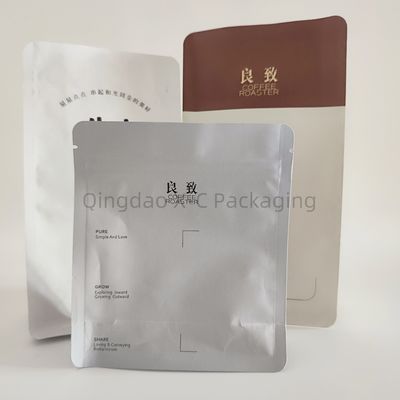Bolsa de embalaje de café con válvula y cremallera de 8 lados impresa a medida