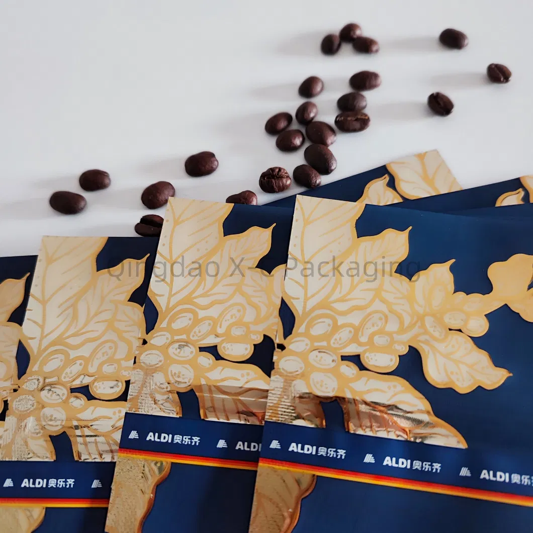 Bolsa de papel Kraft con ventana Bolsa de pie Negro Bolsa de muñeco con cierre con cremallera Bolsa de almacenamiento de alimentos Nueces Caffé Grado alimenticio 1
