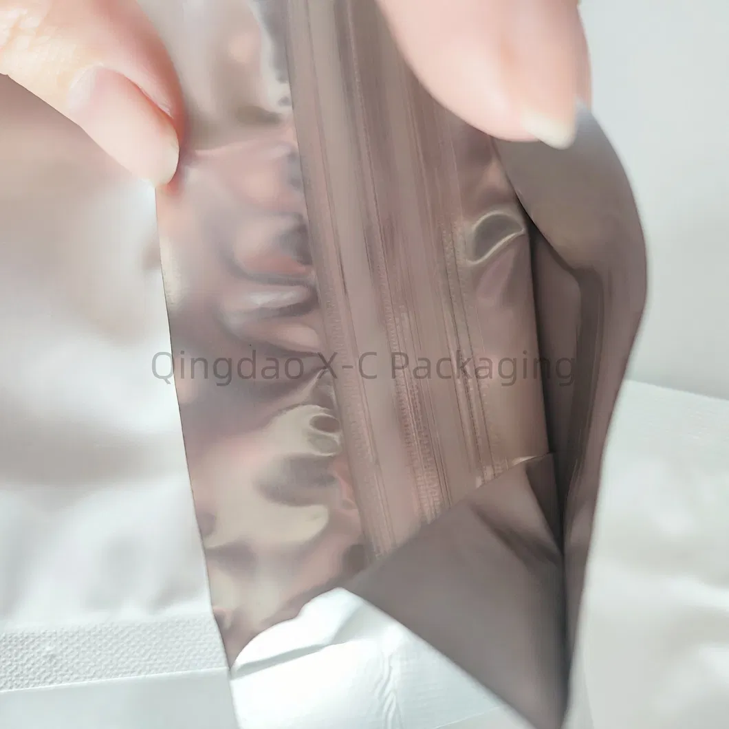 Bolsa de papel Kraft con ventana Bolsa de pie Negro Bolsa de muñeco con cierre con cremallera Bolsa de almacenamiento de alimentos Nueces Caffé Grado alimenticio 5