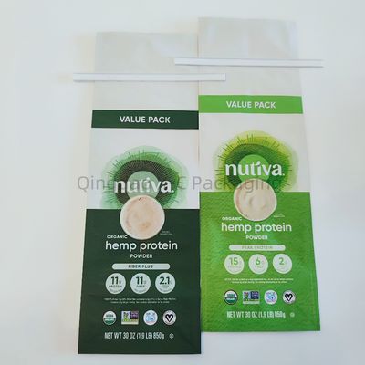 Bolso de 8 lados con corbata de hojalata para proteína en polvo