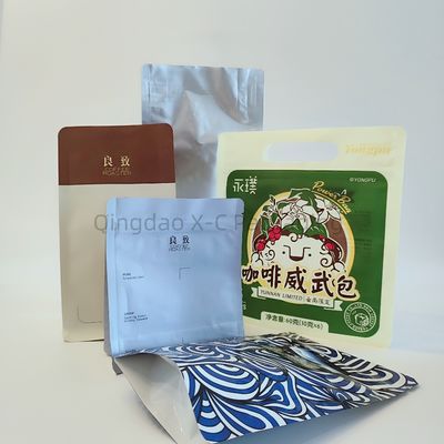 Bolsa de sello de 8 lados personalizable Bolsa de embalaje de fondo cuadrado de grado popular de alimentos