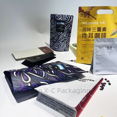 Almacenamiento de alimentos Nueces Caffé Grano de alimentos Bolsa de papel Kraft personalizable con ventana Bolsa de pie Negro Bolso de peluche Cerradura con cremallera