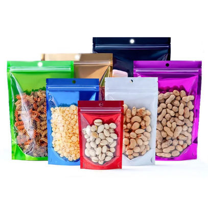 Bolsas de plástico reciclables personalizadas con ventana para alimentos y dulces de hasta 11 colores