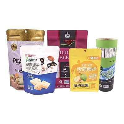 Bolso de pie de cerradura laminado a medida para frutas secas y refrigerios