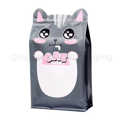 Alimento para mascotas Cuadro de fondo bolsa de plástico de alimentación con cremallera Diseño personalizado desechable