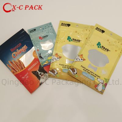 Embalaje de alimentos para mascotas de plástico reciclable bolsa de soporte de aluminio se puede volver a sellar con el sello lateral de la ventana tres
