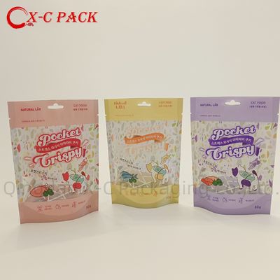 Embalaje reciclable de plástico para alimentos para mascotas envasado de aluminio en una bolsa de apoyo