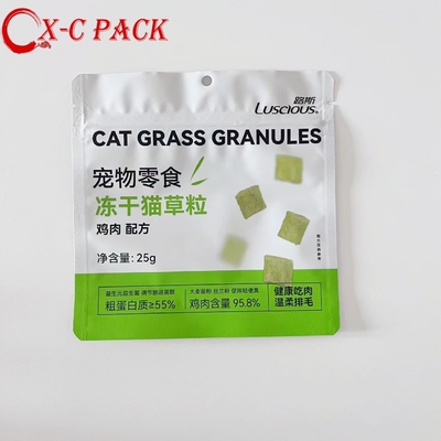 Bolsa de alimento de mascotas personalizada con cremallera de cerradura reabrible Embalaje de plástico de calidad alimentaria BOPP brillante a prueba de humedad